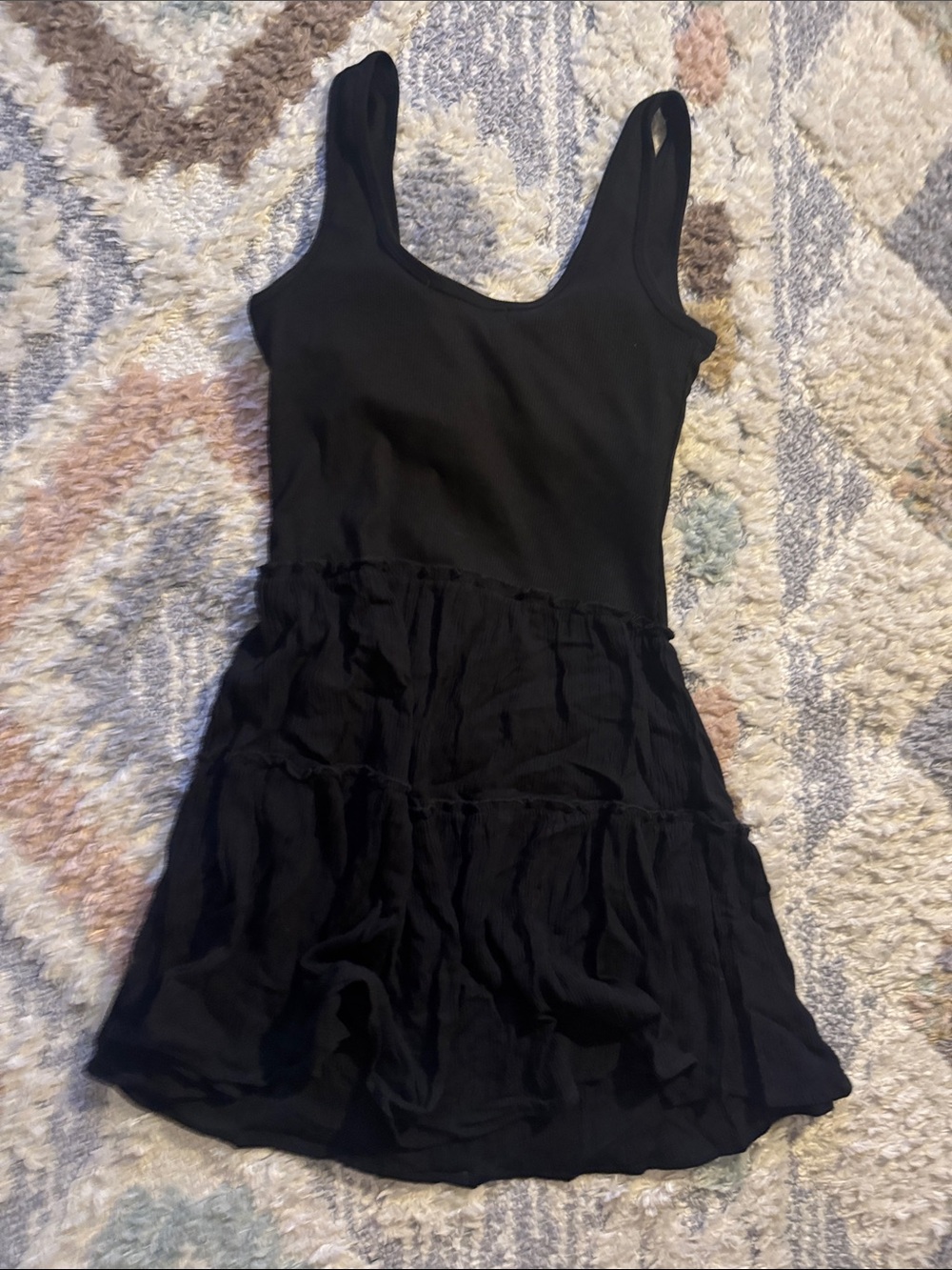 Wallflower Black Scoop Neck Tiered Summer Dress